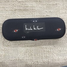 Nicole Miller Stylized Eyes Pattern Black Hard Eyeglasses Case