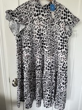NWT Cupshe Cheetah Print Dress Hippie Boho Flowy Medium Fall