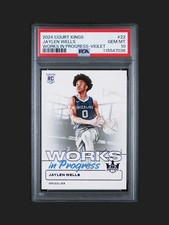 2024 PANINI COURT KINGS Jaylen Wells WORKS IN PROGRESS Violet /49 PSA 10