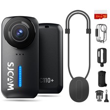 SJCAM C110plus 4K 64GB 2H Recording Wearable Body Camera POV Card, Black