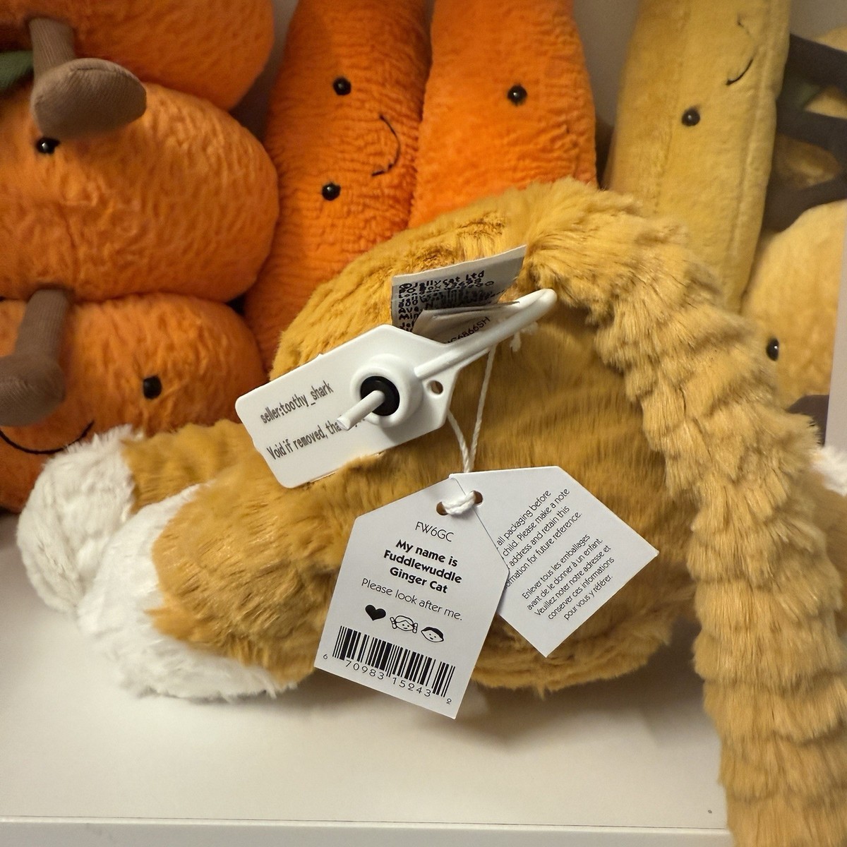 Jellycat Fuddlewuddle Ginger Cat BNWT Retired - 100