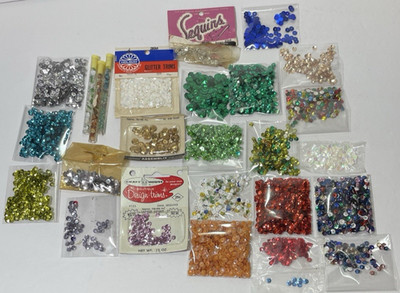 Old Vintage Sequin Lot Various Sizes and Colors
