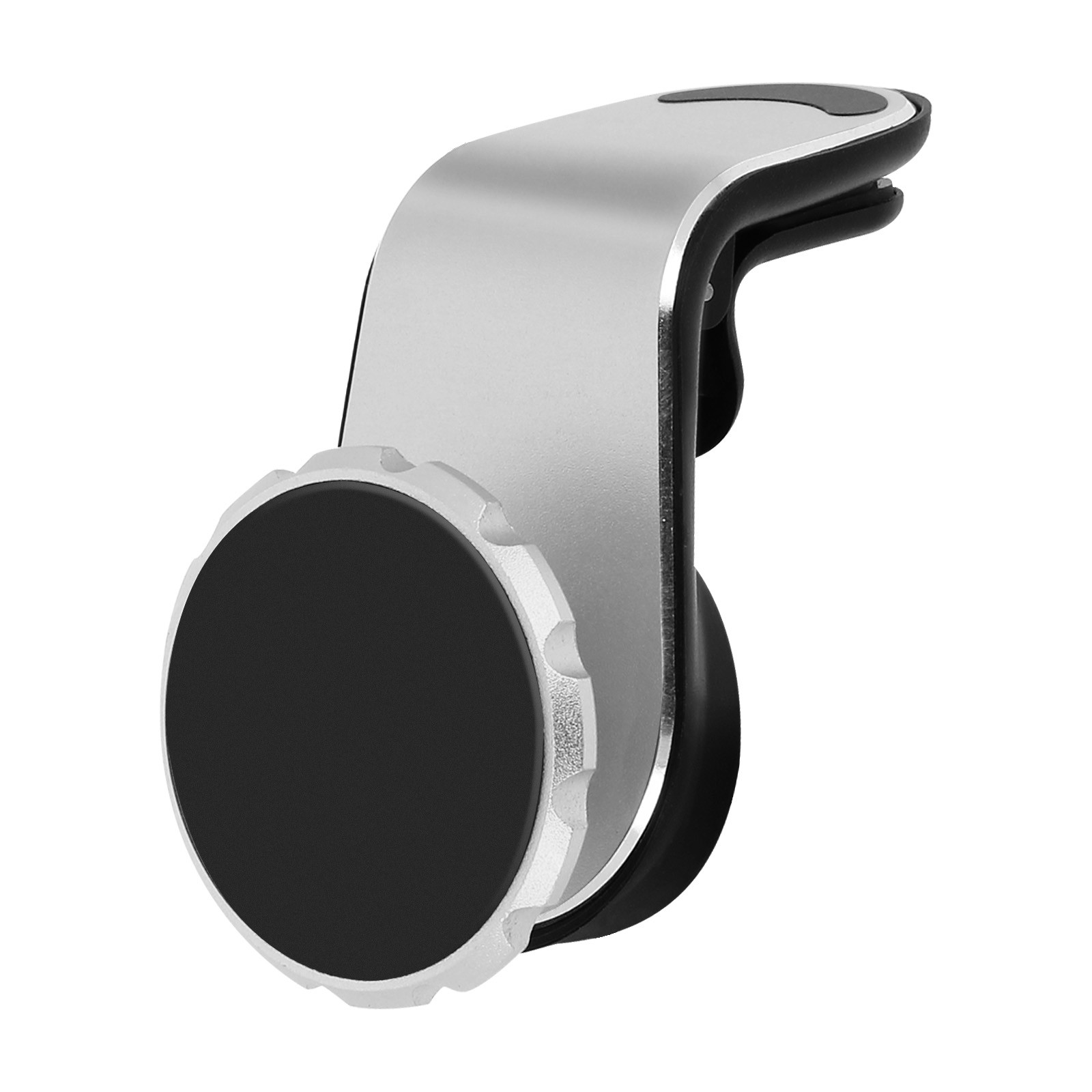 Support Magnétique Voiture en Métal Argent pour Grille d'Aération Haute Stabilité