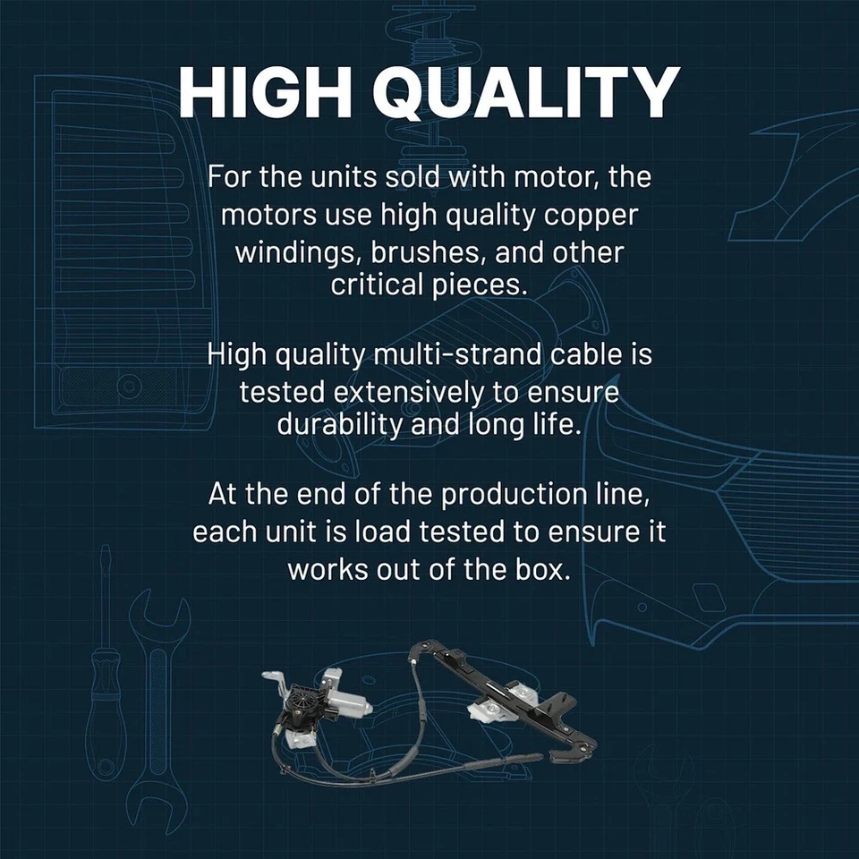 Power Window Regulator For 2007-2013 Chevy Silverado 1500 Front Left With Motor - Image 4 of 4