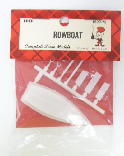 Campbell Scale Models 1600 HO Rowboat with Oars & Oarlocks