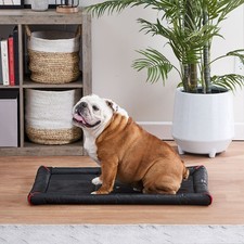 Vibrant Life Waterproof Dog Bed Crate Mat 35" X 23" Padded Crate Pad, Black