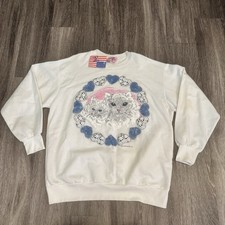 Vintage Made In USA Deadstock Cats Sweatshirt Size Large