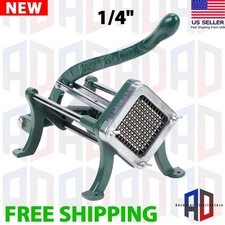 Commercial Kitchen Slicer 1/4" Cast Iron French Fry Potato Manual Press Cutter
