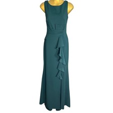 Betsy  Adam Christine Bow Slit Scuba Crepe Gown Wedding Formal Size 8