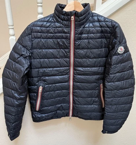Men’s Moncler Longue Saison Daniel Down Jacket Size 2 Night Blue light weight video thumbnail