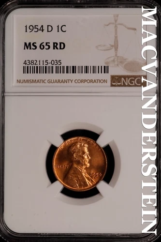 1954-D Lincoln Wheat Cent-Ch Gem BU NGC MS 65 Red Lustrous No Reserve #SLK837