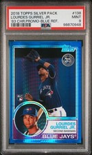 2018 Topps Silver Pack 1983 Chrome Lourdes Gurriel JR. Blue Refractor #138 PSA 9