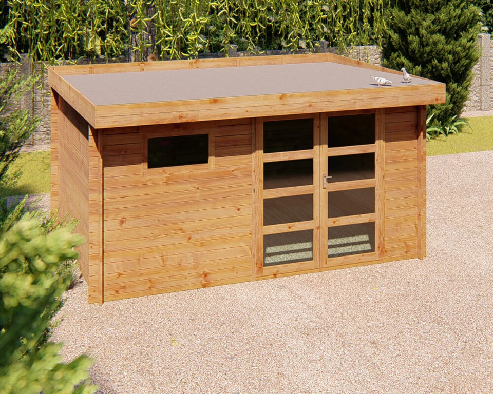 Gartenhaus Nizza Imprägnierung  - 3,9x3m, 28mm Holzhaus, Gerätehaus, Blockhaus - Bild 4 von 4