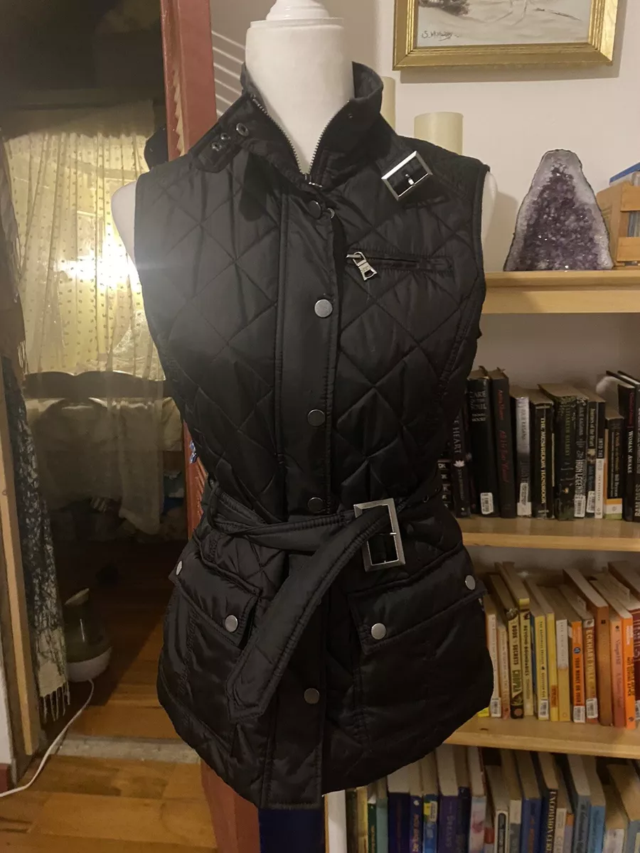 Banana Republic Black belted puffer vest | eBay