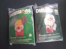 Lot 2 NIP Dimensions Needlepoint Ornament Kits Reindeer Santa In Chimney