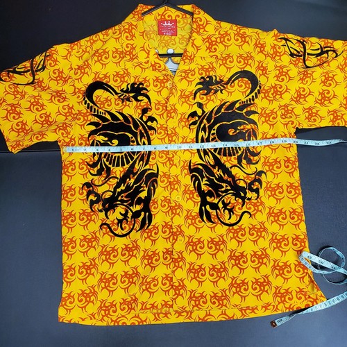 Y2K Jnco Jeans Black Dragon Orange Tribal KIDS T-Shirt SZ M (10-12) - Picture 18 of 19