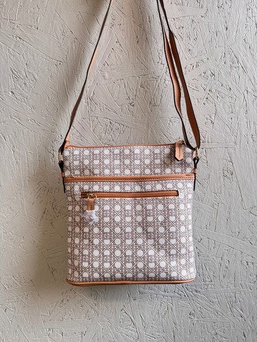 GIANI BERNINI Caning North South women's small crossbody bag - Beige (Defective) - Picture 8 of 9