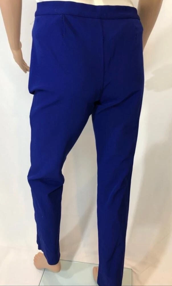 Versace Jeans donna abito pantalone blu vita alta gamba skinny cerniera 28