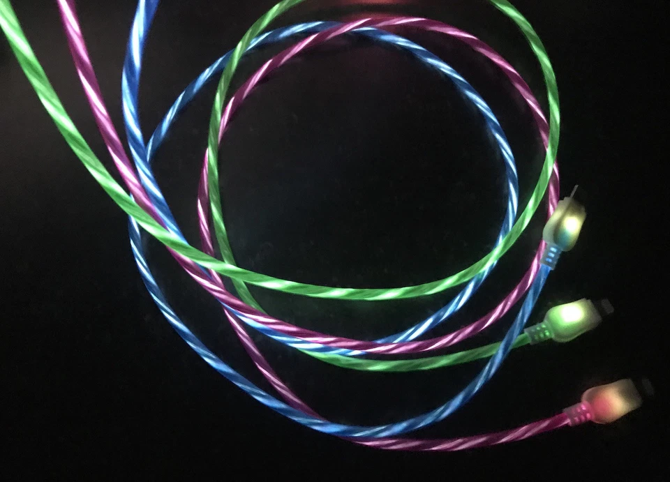 Cargador Cable Carga USB LUZ LED CANDY FLOW PARA IPhone 7 8 x 5s 5c 6 plus Foto 2 de 4