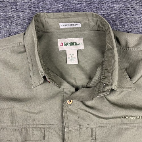 Camisa con botones Gander Mountain para hombre manga larga pesca poliéster X-grande verde - Imagen 12 de 24