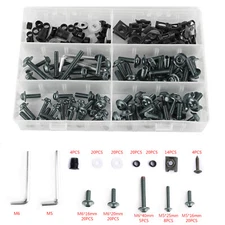 177PCS Sportbikes Motorcycle Fairing Bolts Kit M5/M6 Fastener Screws Titan-color