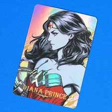 DC Comics Wonder Woman Diana Prince Rainbow Foil Holo Character Figure Art Card