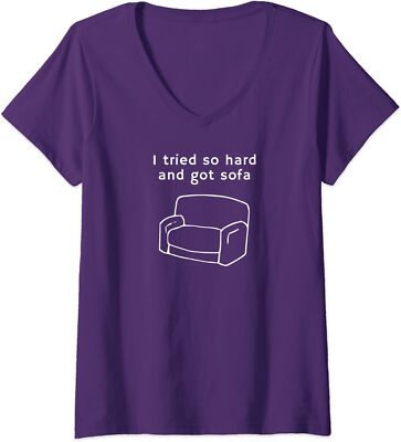 I Tried So Hard And Got Sofa Funny Quote Sarcastic Ladies' V-Neck Tshirt