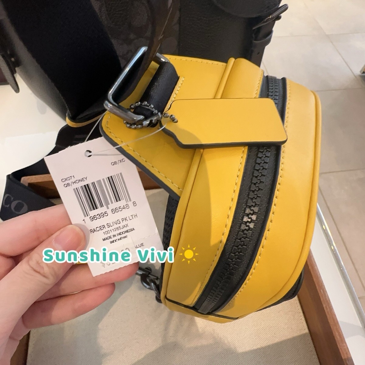 NWT COACH CX071 Racer Sling Pack Leather Backpack Bag Gunmetal