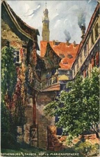 Old postcard postcard Rothenburg- Hof in der Marienapotheke GERMANY (1074728)