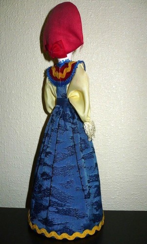 Trachtenpuppe Stoff Masse Puppe Russland Märchen Mädchen Figur UDSSR Handarbeit - Bild 3 von 3
