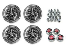 Magnum 500 Wheels Kit With Ford Crest Wheel Caps Lug Nuts 15 X 7 15 X 8