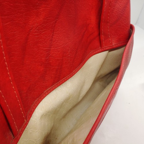 Vintage American Tourister Escort Carry on Luggage Bag Red Faux Leather Nice - Picture 9 of 13