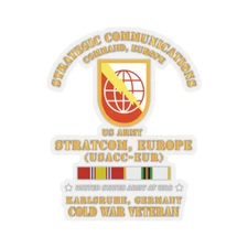 Kiss-Cut Stickers - Army - SSI, USA STRATCOM, EUR, Karlsruhe, Germany w COLD SVC