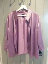 Eileen Fisher 100% Silk Purple Open Jacket 3/4 Sleeves Size Xl
