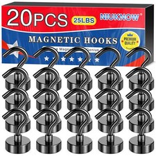 20 Pack Magnetic Hooks Heavy Duty 25Lbs Strong Magnet Hooks for Kitchen Home NEW