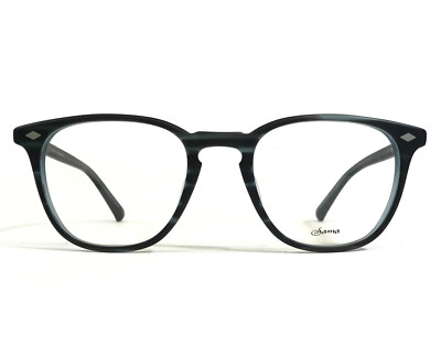 Sama Eyeglasses Frames JUSTIN M-AZURE Dark Blue Horn Square Full Rim 50-21-145