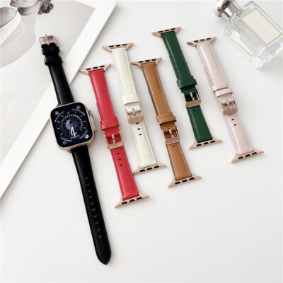 Damen Schlank Leder Armband für Apple Watch Series 11 10