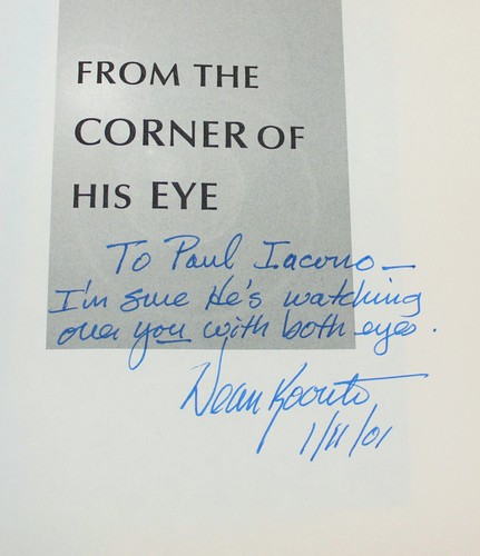 Dean Koontz SIGNED From the Corner of His Eye TRUE 1st Edition, 1st Printing