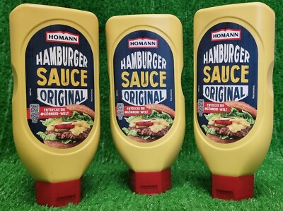 (15,29 /L) 3x HOMANN HAMBURGER SAUCE 425ml für Hot Dogs Steaks Versand 0 