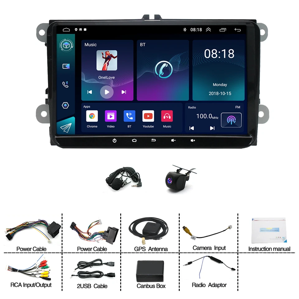 For 2010-2014 Volkswagen Polo Carplay Android 13 Car Stereo Radio Head Unit Cam - image 4 of 4