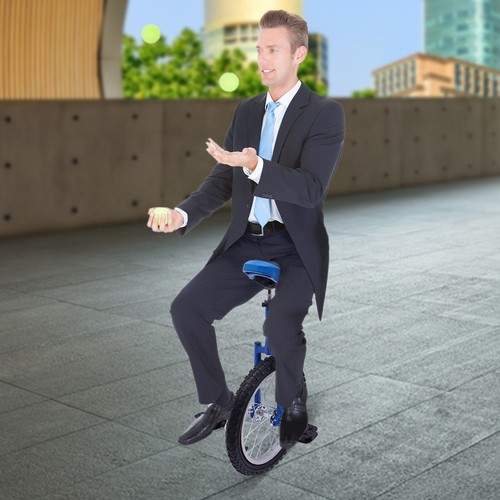 24" Wheel Outdoor Sports Unicycle Adjustable Seat Exercise Bicycle Fitness Bike