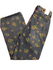 Women's Casual Denim Pants High Waisted Wide Leg, Blue, Size Medium