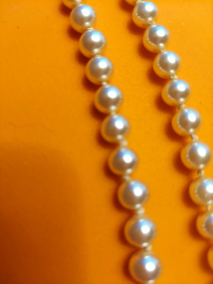 NADRI 白色人造珍珠 23-1/2 英寸项链珍珠 6.35 毫米 100 美元 Dillards Asheville — 第 3/4 张图片