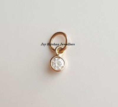 14K Solid Gold Radiant Diamond Charm Pendant, Handmade Dainty Birthday Pendant