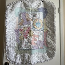 Handmade Baby Quilt Animals Cross Stitch Fleece cottagecore