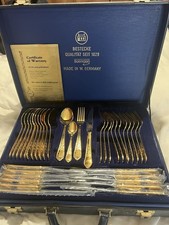 Bestecke Solingen 23-24 Carat Gold Plated Cutlery Set 70 Piece Carrying Case 