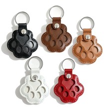 5pcs Pet Paw Shape Leather Keychains, Handmade Fur Keepsake for Cats and Dogs...