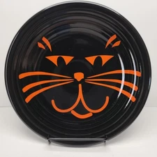 Fiesta Cat Black Body Orange Face Vintage Halloween 9" Luncheon Plate