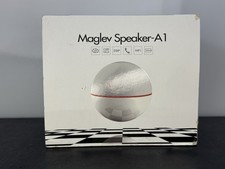Maglev Levitating White Round Floating Wireless Speaker A1 Checker Base No Float