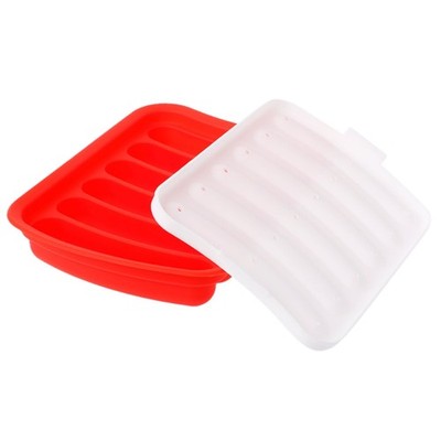 DIY Sausage Making Mold Silicone Hot Dog Mould 6 Cavity Patty Microwave Oven